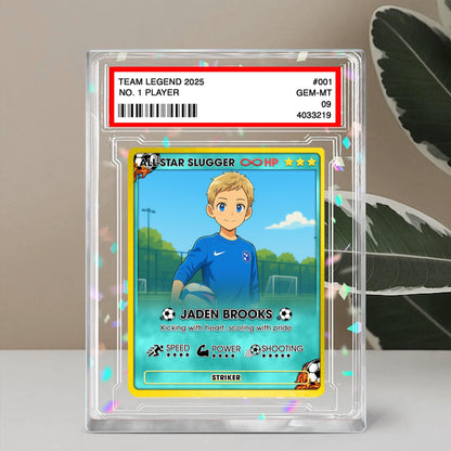 Personalized Soccer Card, Anime Photo Acrylic Gift, Father's Day Gift, Gift from Kid, Student Soccer Gift, Gift for Sports, Gift for Dad