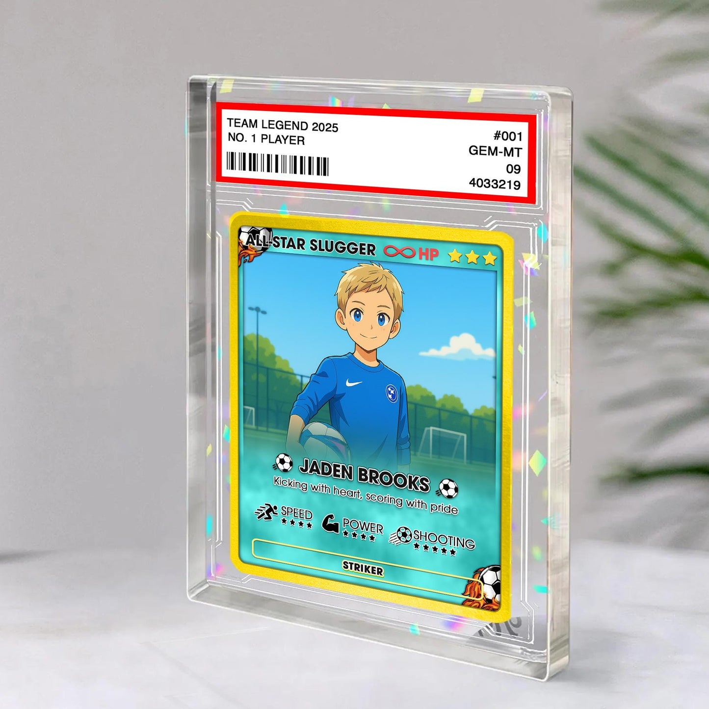 Personalized Soccer Card, Anime Photo Acrylic Gift, Father's Day Gift, Gift from Kid, Student Soccer Gift, Gift for Sports, Gift for Dad