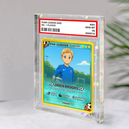 Personalized Soccer Card, Anime Photo Acrylic Gift, Father's Day Gift, Gift from Kid, Student Soccer Gift, Gift for Sports, Gift for Dad