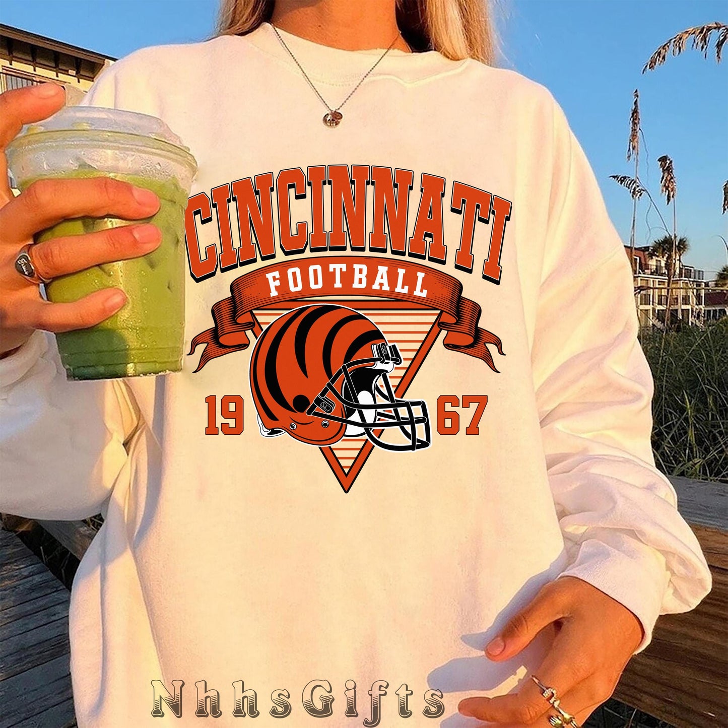 Graphic Cincinnati Mascot Football Sweatshirt, Game Day Gift Shirt, Cincinnati Football Fan Tee, Retro Cincinnati Team, Sport Mascot Gifts