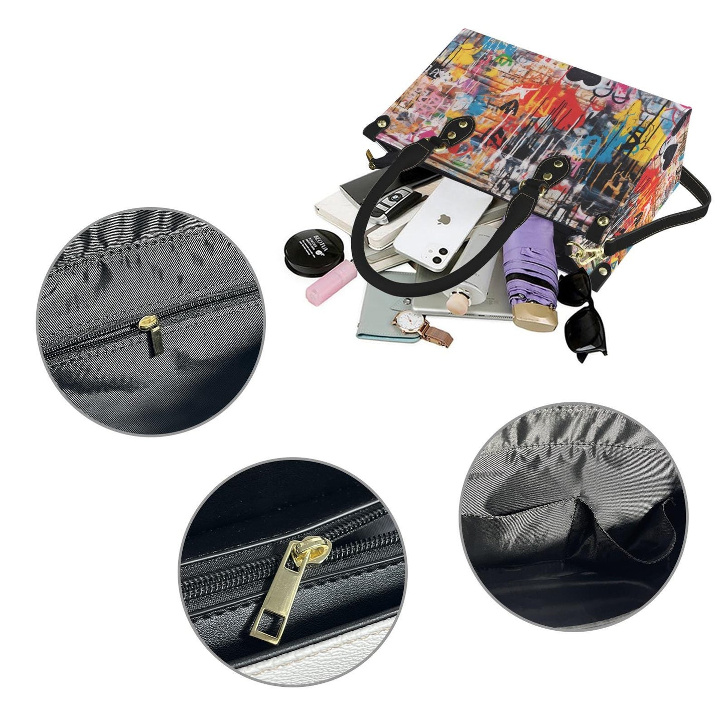 Street Canvas Square Handbag, Graffiti Art Vegan Leather Handbag, Top Handle, High-quality Crossbody Bag, Shoulder bag, Tote Bag,