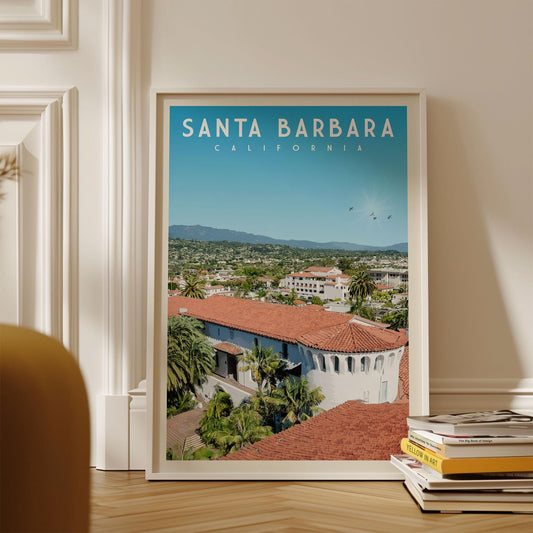 Santa Barbara Poster, Santa Barbara Wall Art | California Travel Poster | Santa Barbara Print, Unique Travel Gift