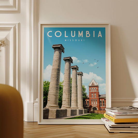 Columbia Missouri Poster, Columbia Wall Art Print | Vintage Missouri Travel Poster | Columbia Print, College Town Gift