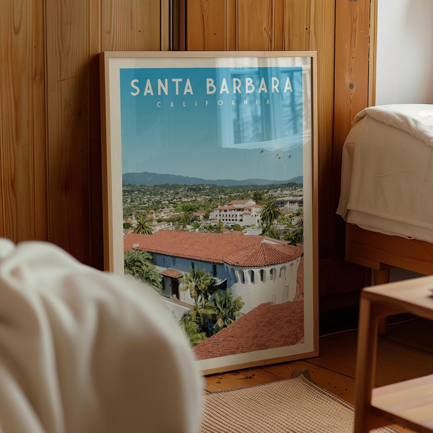 Santa Barbara Poster, Santa Barbara Wall Art | California Travel Poster | Santa Barbara Print, Unique Travel Gift