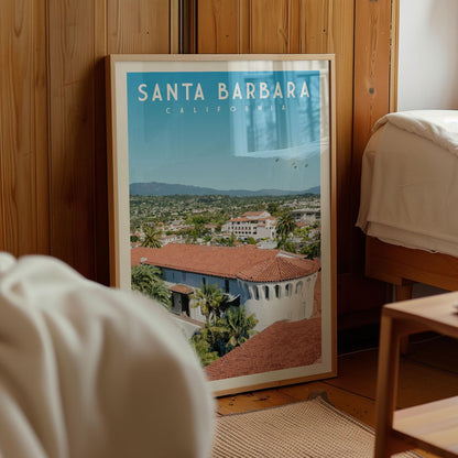 Santa Barbara Poster, Santa Barbara Wall Art | California Travel Poster | Santa Barbara Print, Unique Travel Gift