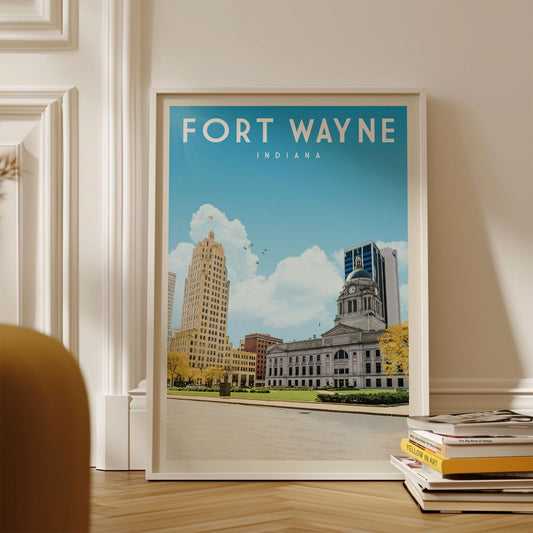 Fort Wayne Indiana Print, Fort Wayne Indiana Wall Art, Fort Wayne Poster, Indiana Poster, Fort Wayne Skyline, Indiana Wall Art