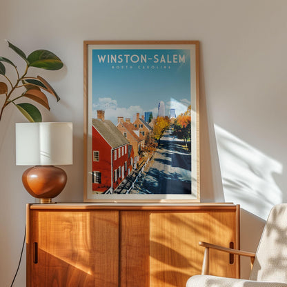 Winston-Salem Poster, Winston-Salem Wall Art Print | Vintage North Carolina Travel Poster | Winston-Salem Print, North Carolina Gift