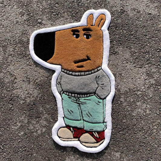 Chill Guy Tufted Rug – Custom Cartoon Rug – Funny Meme Carpet – Handmade Fluffy Statement Rug – Cool Gift for Him