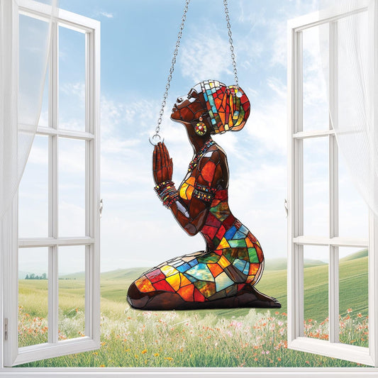 African American Women Acrylic Window Hanging, Black History Month Gift, Vibrant Cultural Wall Art, African Decor, Juneteenth Home Decor
