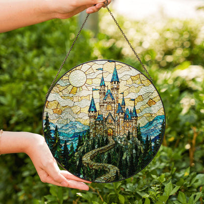 Enchanted Castle Mountain View Fantasy Suncatcher Gift for Dreamer