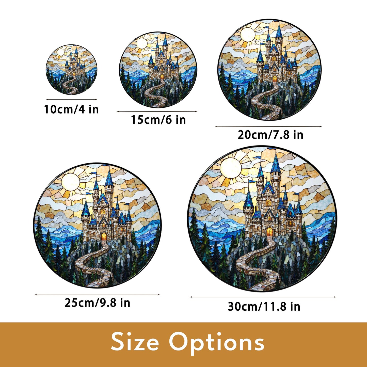 Enchanted Castle Mountain View Fantasy Suncatcher Gift for Dreamer