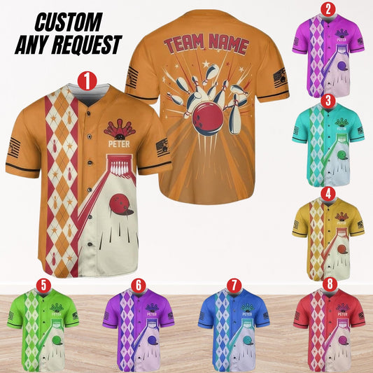 Personalized Vintage Bowling Team Baseball Jersey,Custom Name & Team Bowling Jersey,Uniform For Bowling Team,Bowling Lovers,Sport Gifts BL5