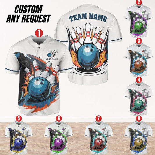 Personalized Vintage Bowling Team Baseball Jersey,Custom Name & Team Bowling Jersey,Uniform For Bowling Team,Bowling Lovers,Sport Gifts BL7