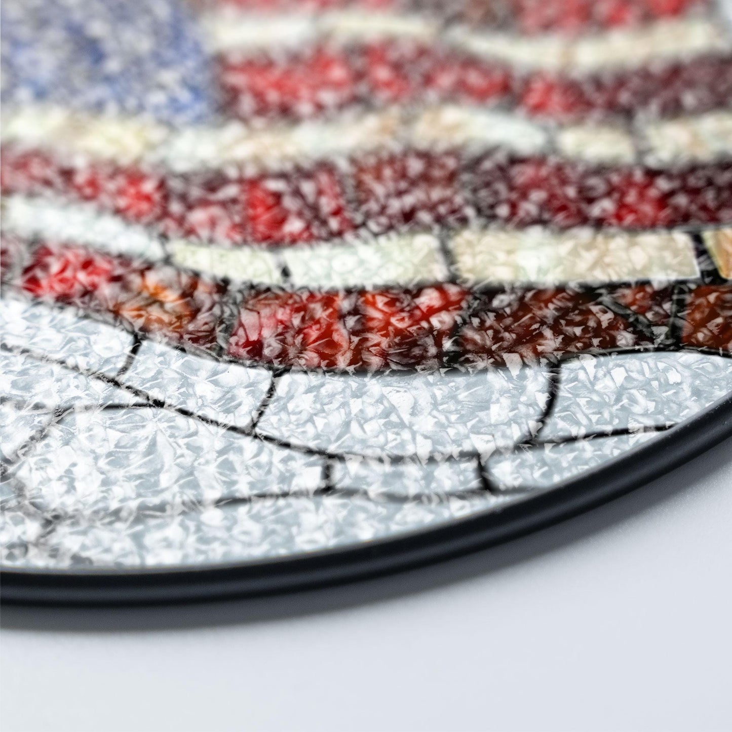 American Flag Stained Glass Suncatcher, Patriotic Window Decor, Rustic USA Theme, Veterans & Military Families, Fourth of July Gift