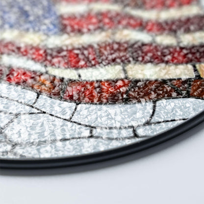 American Flag Stained Glass Suncatcher, Patriotic Window Decor, Rustic USA Theme, Veterans & Military Families, Fourth of July Gift