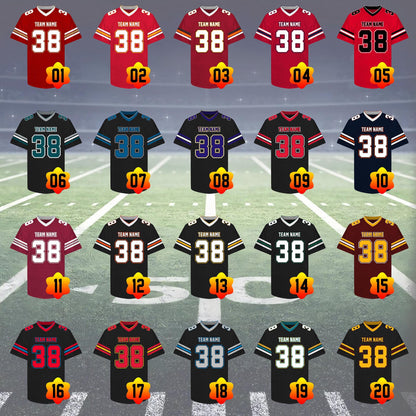 Custom Football Jersey Personalized Embroidery Name Number Logo Game Training Shirt Football Lover Uniform Gift for Men Women Youth Kids Fan