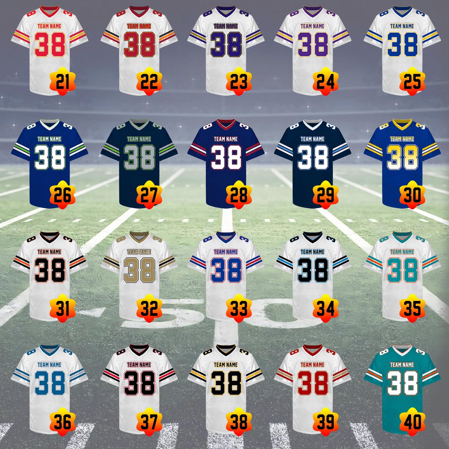 Custom Football Jersey Personalized Embroidery Name Number Logo Game Training Shirt Football Lover Uniform Gift for Men Women Youth Kids Fan