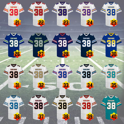 Custom Football Jersey Personalized Embroidery Name Number Logo Game Training Shirt Football Lover Uniform Gift for Men Women Youth Kids Fan