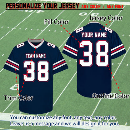 Custom Football Jersey Personalized Embroidery Name Number Logo Game Training Shirt Football Lover Uniform Gift for Men Women Youth Kids Fan