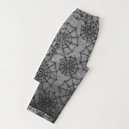 Spider Web Pajamas Set, Gray Halloween Sleepwear, Fall Season Homewear, Spooky Web Matching Set, Halloween Gift, Halloween Spider Pyjamas