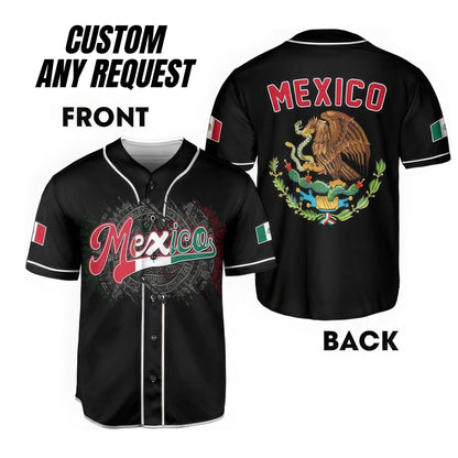 Personalized Baseball Jersey Mexico,Custom Team Name Number Mexican Jersey Shirt for Men Women Youth Kid Game Day Outfit For Mexico Fans B2