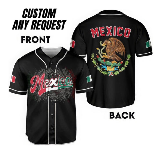 Personalized Baseball Jersey Mexico,Custom Team Name Number Mexican Jersey Shirt for Men Women Youth Kid Game Day Outfit For Mexico Fans B2