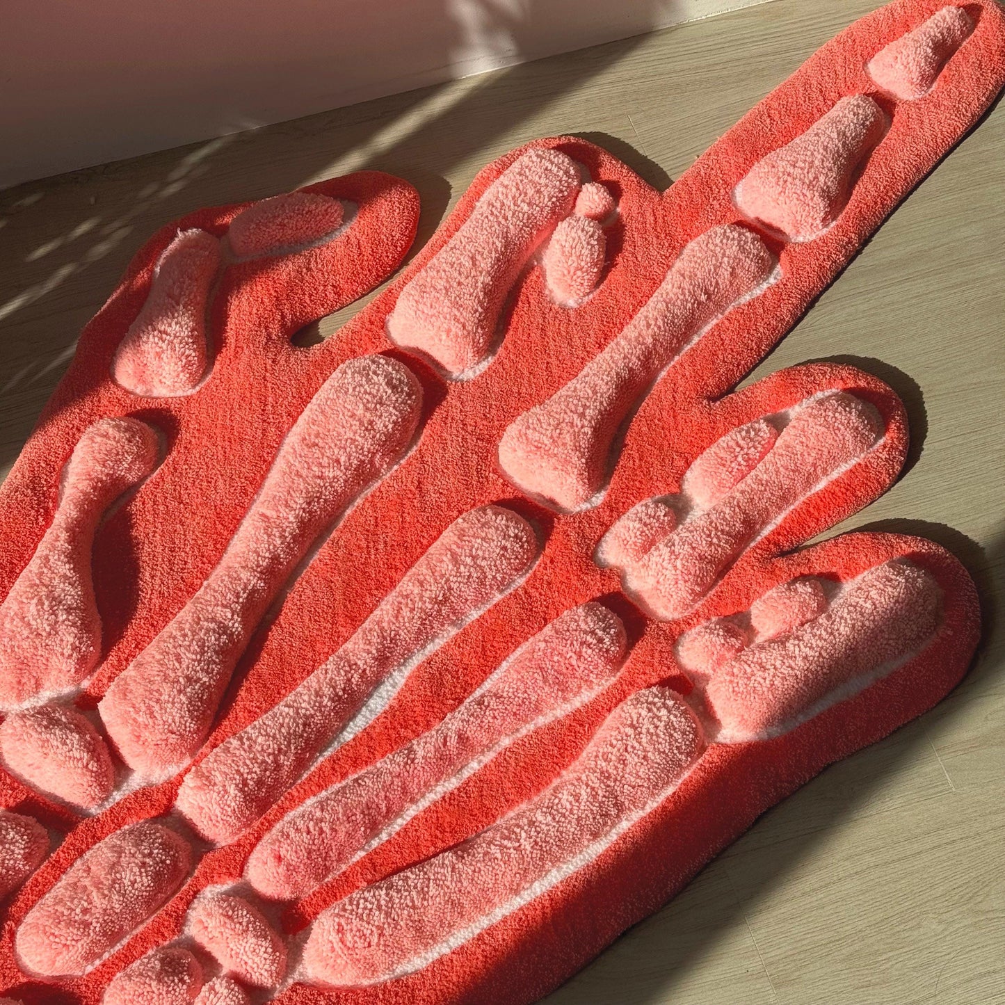 3D Skeleton Hand Rug: Modern Tufted Accent Rug