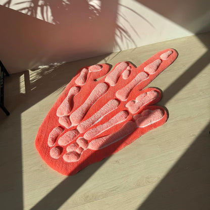 3D Skeleton Hand Rug: Modern Tufted Accent Rug