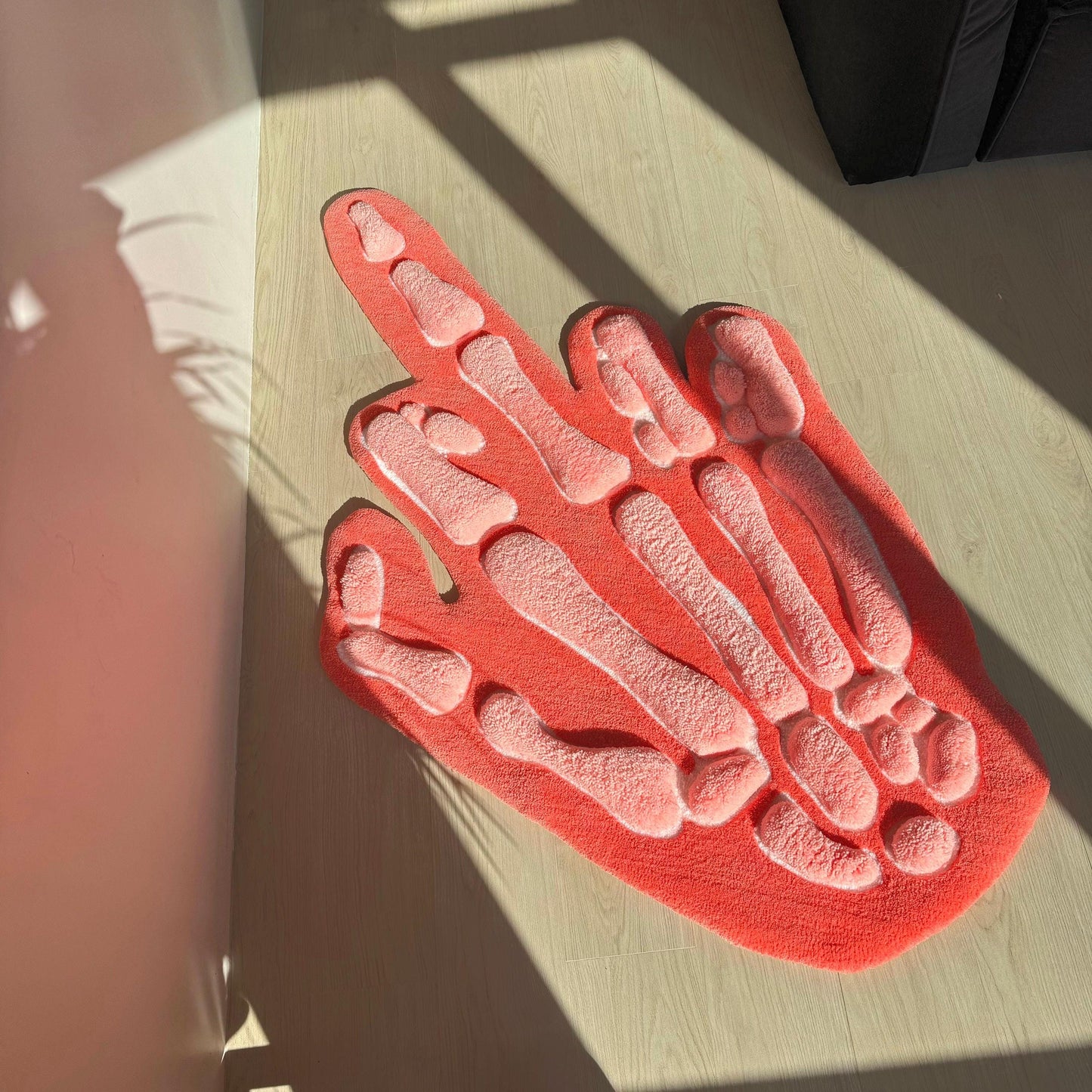 3D Skeleton Hand Rug: Modern Tufted Accent Rug