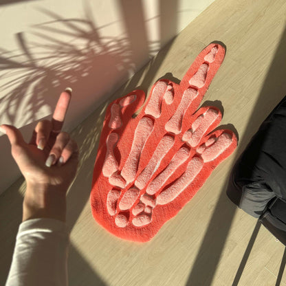 3D Skeleton Hand Rug: Modern Tufted Accent Rug