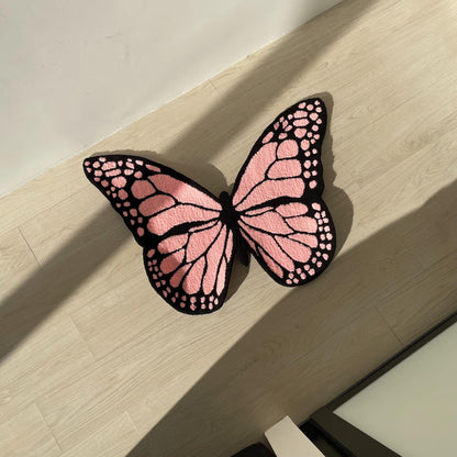 Handmade Tufted Butterfly Rug: Gift for Daughter, Girlfriend, Sister