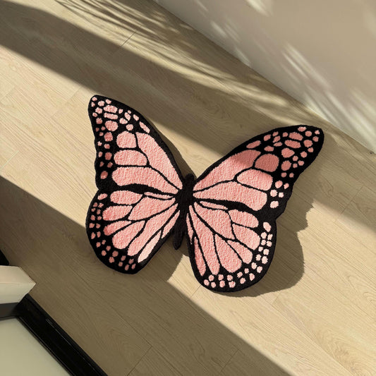 Handmade Tufted Butterfly Rug: Gift for Daughter, Girlfriend, Sister