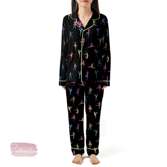 Ballet Dancer Set – Colorful Dance Pajama Shorts | Rainbow Ballerina Sleepwear | Elegant Nightwear Gift