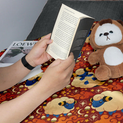 Mareep Fleece Blanket, Cute Electric Sheep Throw, Cozy Cotton Blanket, Funny Baby Blanket, Home Decor Mareep Blanket Gifts