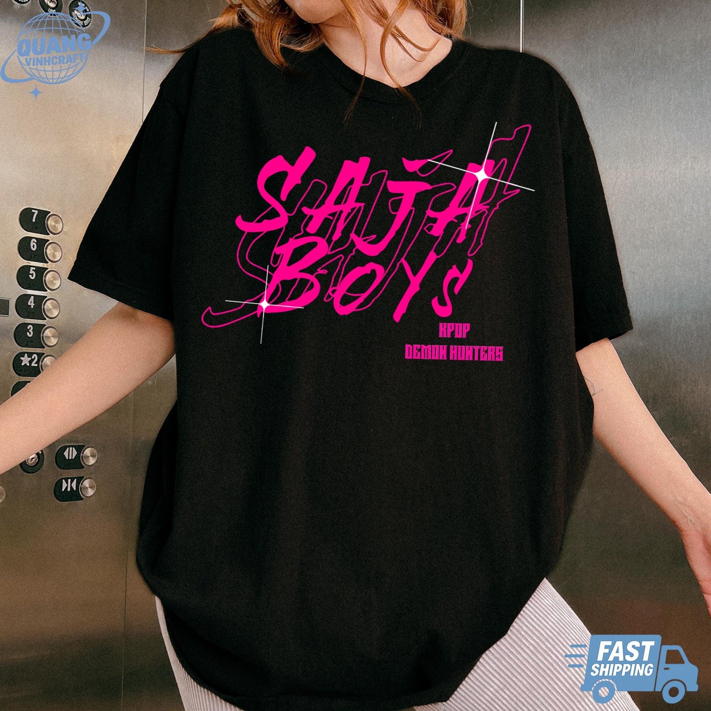 Kpop Saja Boys Shirt, Kpop Demon Hunters T-shirt, Demon Hunters Merch, Kpop Huntrix Pin shirt, Saja Boys Fan Gifts