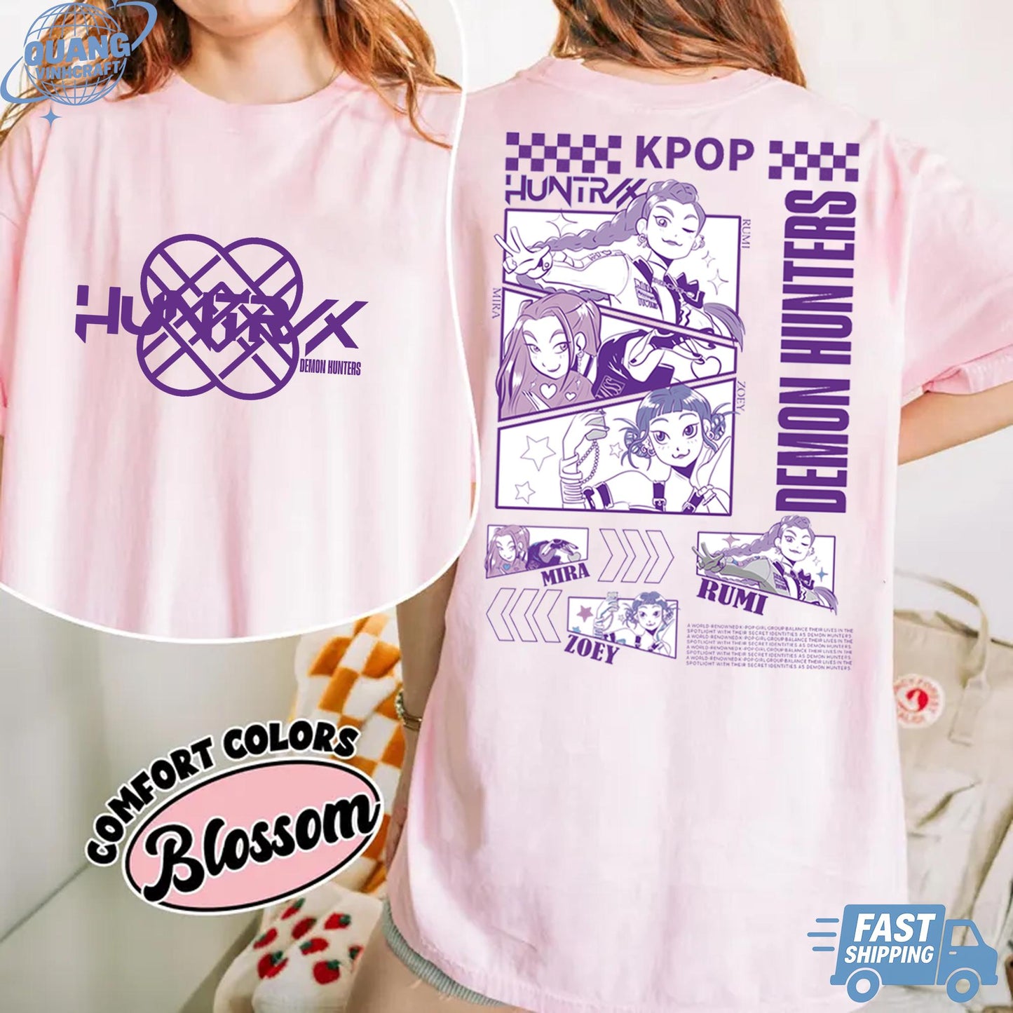 Kpop Demon Hunters shirt -, Huntrix tee , Kpop idol group shirt, Mira, Rumi, Joy shirt, Huntrix fan, kpop fan, korea shirt