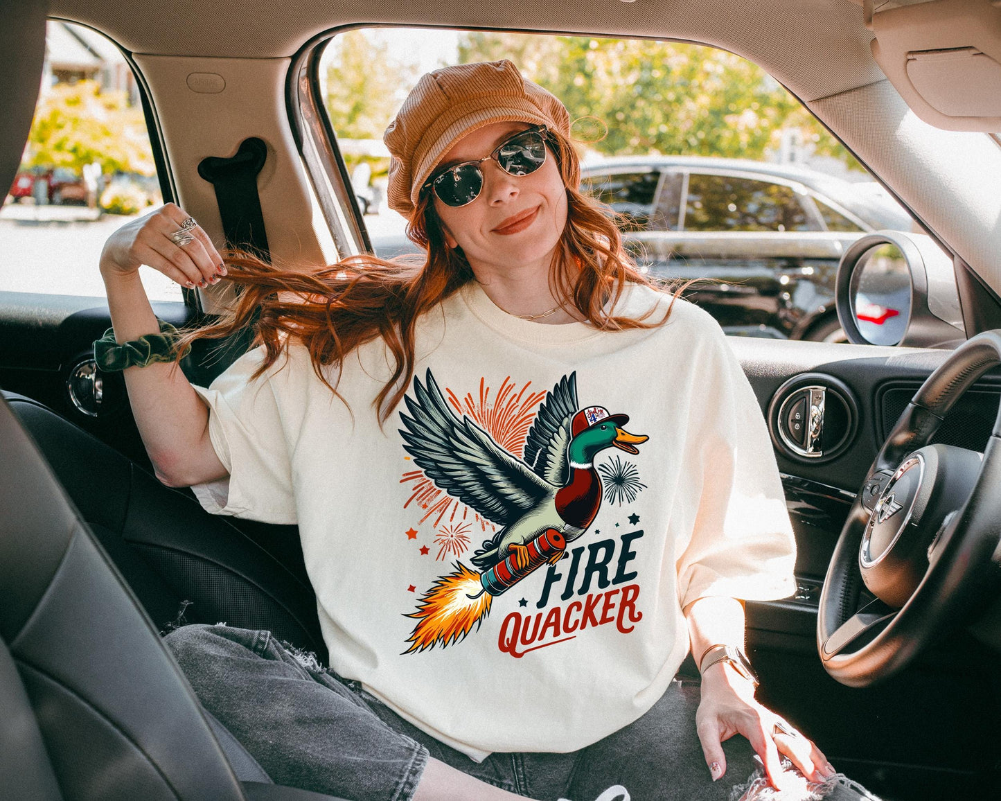 Comfort Colors® American Fire Quacker T-Shirt, Patriotic Duck Hunting Tee,Independence Day Apparel,Duck Hunter Gift Idea,Unique Duck T-Shirt