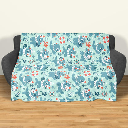 Popplio Fleece Blanket Home Decor Throw Blanket Bedroom Decor Baby Blanket Cute Cotton Blanket Popplio Blanket Gifts