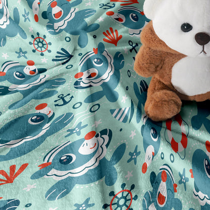 Popplio Fleece Blanket Home Decor Throw Blanket Bedroom Decor Baby Blanket Cute Cotton Blanket Popplio Blanket Gifts