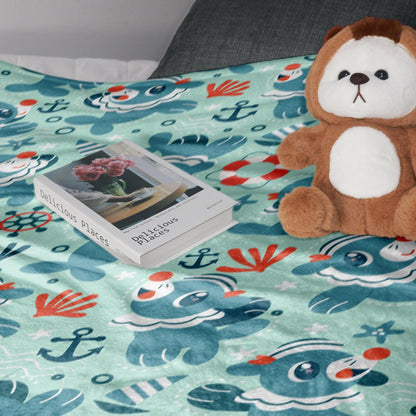 Popplio Fleece Blanket Home Decor Throw Blanket Bedroom Decor Baby Blanket Cute Cotton Blanket Popplio Blanket Gifts