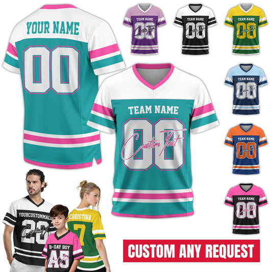 Personalized Team Name Number Football Jersey Shirt For Adult Kid, Custom Name Jersey Shirt For Football Fan Tee College football shirts