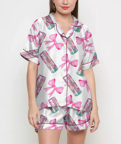 Coquette Alani Pajamas Satin Set, Energy Drink Shirt, Mother's Day Gift, Birthday Gift, Gift For Women, Bridesmaid Gifts, Gift For Friends