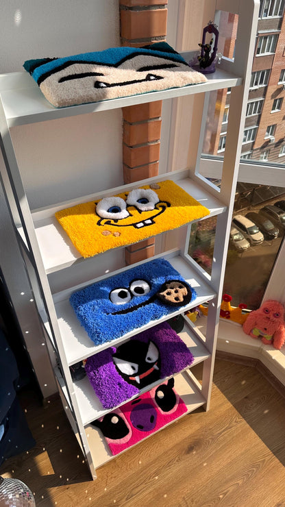 Pink Keyboard Rug – Handmade Tufted Coaster Mat, Cute Desk Decor, Fluffy Anime Carpet, Funny Kawaii Gift for Gamers or Work Setup