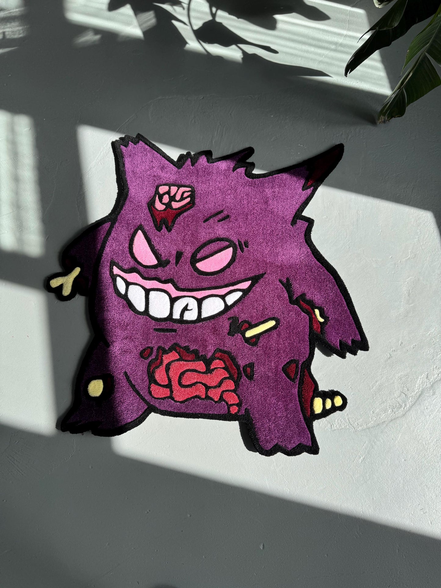 Handmade Tufted Cartoon-Inspired Zombie Ghost Rug – Creepy Cute Horror Decor, Unique Gift for Friends and Family