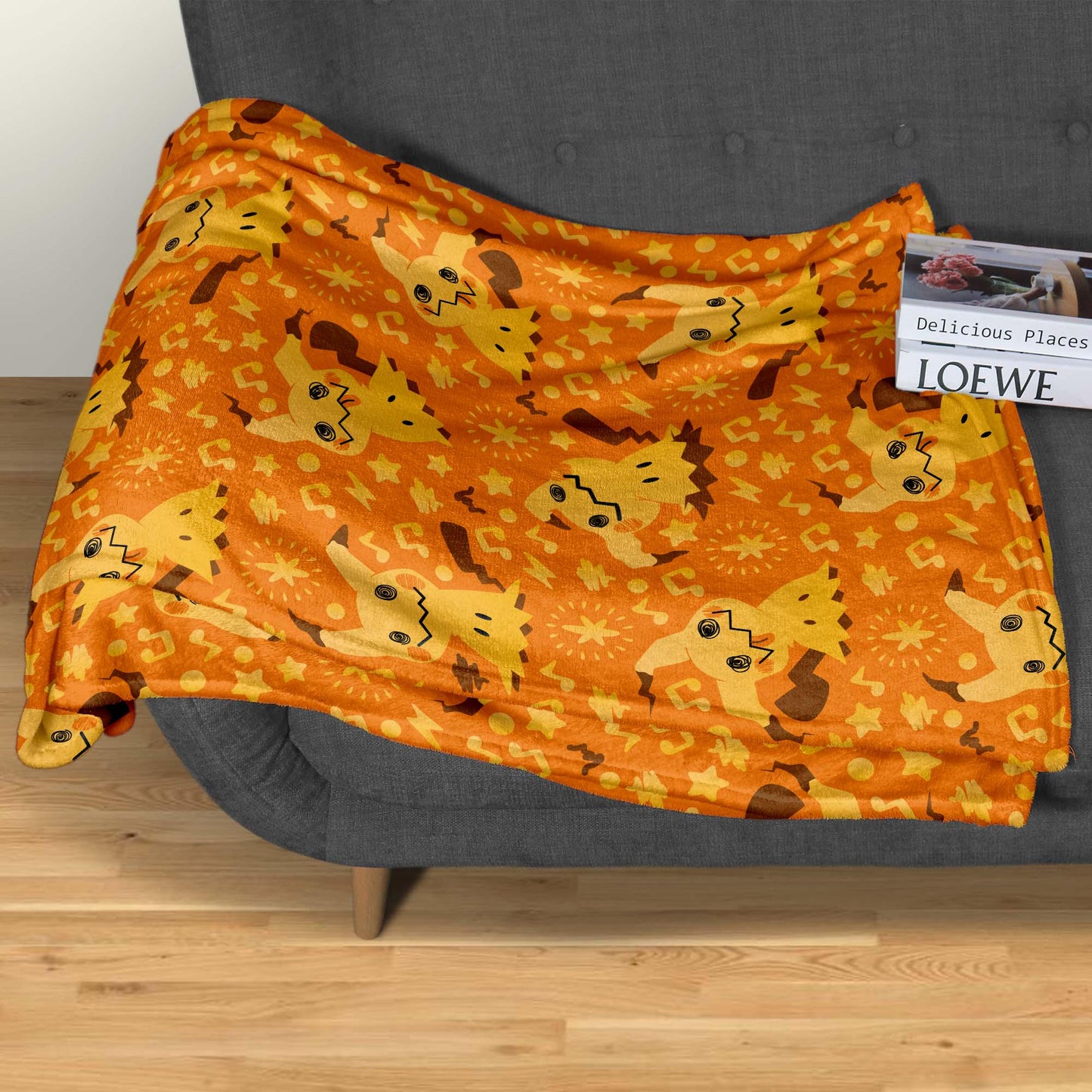 Mimikyu Fleece Blanket, Cute Ghost Throw Blanket, Cozy Cotton Blanket, Halloween Baby Gift, Kawaii Home Decor, Mimikyu Blanket Gifts