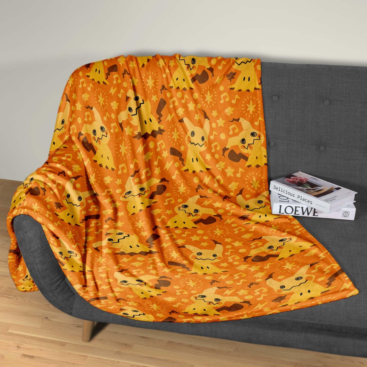 Mimikyu Fleece Blanket, Cute Ghost Throw Blanket, Cozy Cotton Blanket, Halloween Baby Gift, Kawaii Home Decor, Mimikyu Blanket Gifts