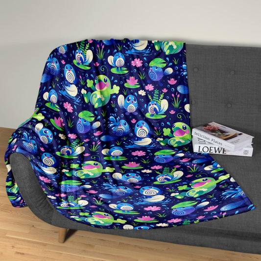 Poliwag Fleece Blanket Home Decor Throw Blanket Bedroom Decor Baby Blanket Cute Politoed Blanket Poliwag Blanket Gifts