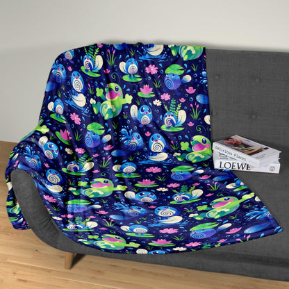 Poliwag Fleece Blanket Home Decor Throw Blanket Bedroom Decor Baby Blanket Cute Politoed Blanket Poliwag Blanket Gifts