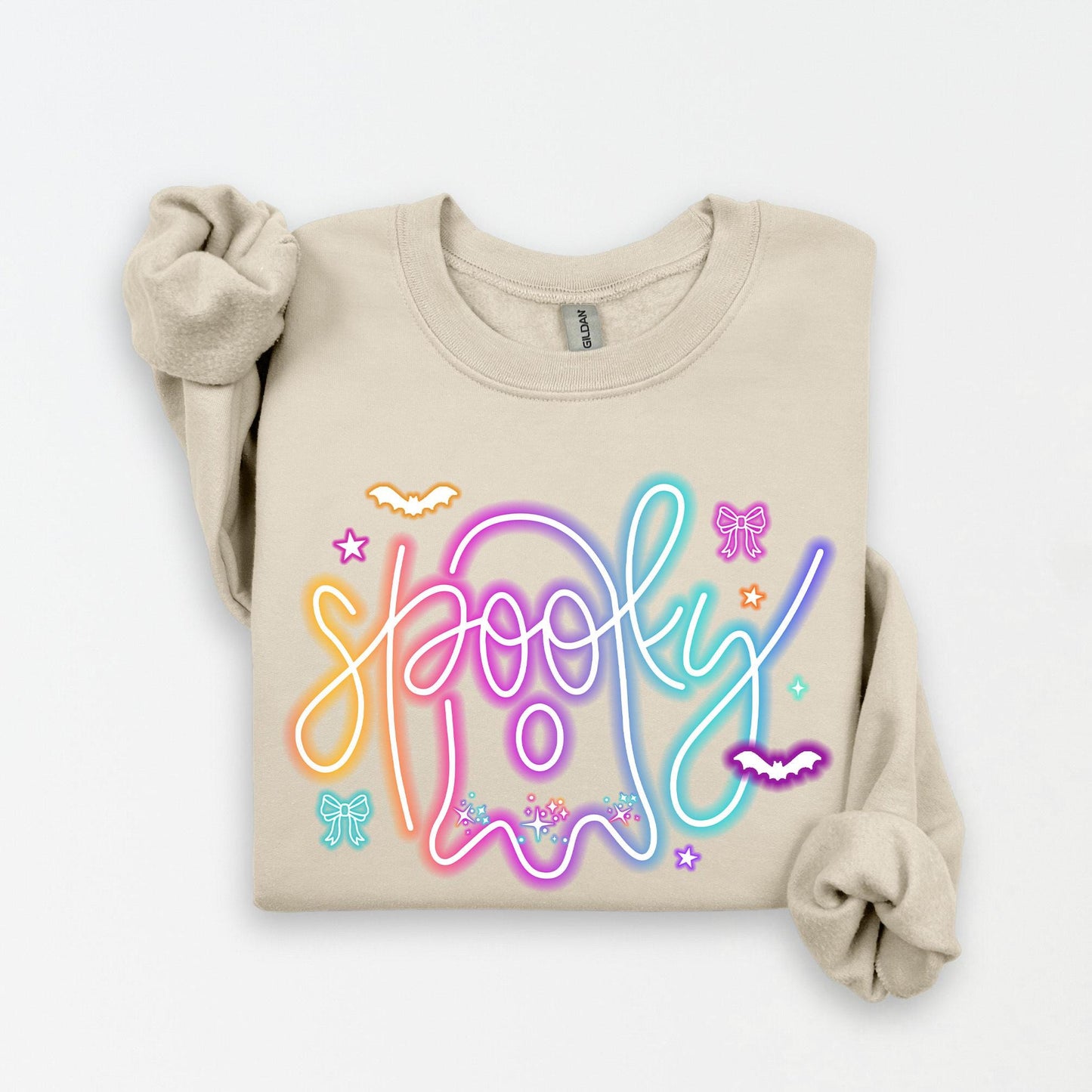 Cute Colorful Neon Spooky Ghost Sweatshirt,Spooky Goose Shirt,Goose in Halloween  Costumes Tee,Halloween Sweatshirt,Halloween kid Shirt