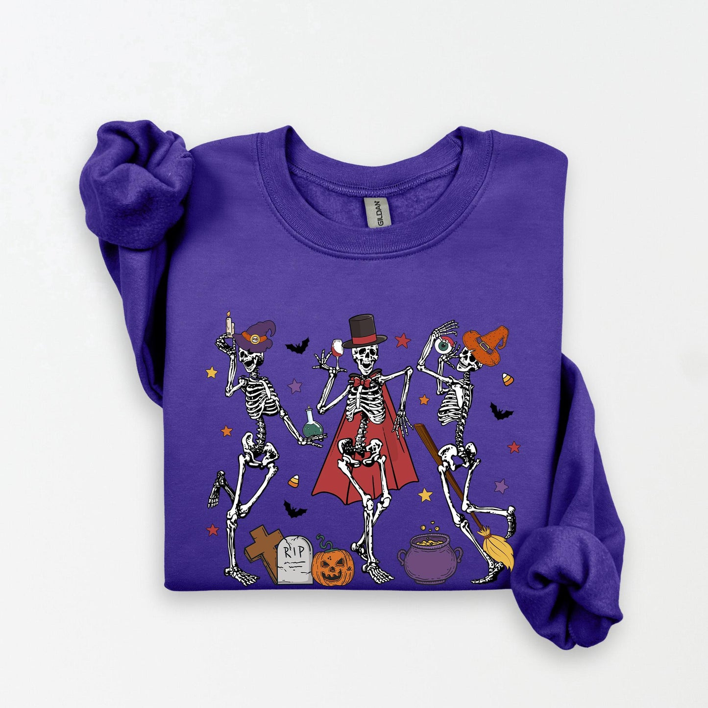Skeleton Halloween Shirt, Pumpkin Halloween Sweatshirt, Pumpkin Shirt, Fall Sweatshirt Spooky Season TShirt, Fall Shirts for Women